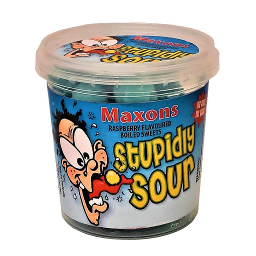 Maxons Stupidly Sour Blue Raspberry Tub 75g - Happy Candy UK LTD
