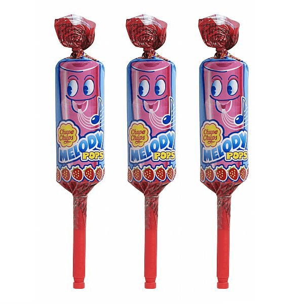 Melody Pops Strawberry Chupa Chups 3 Pack - Happy Candy UK LTD