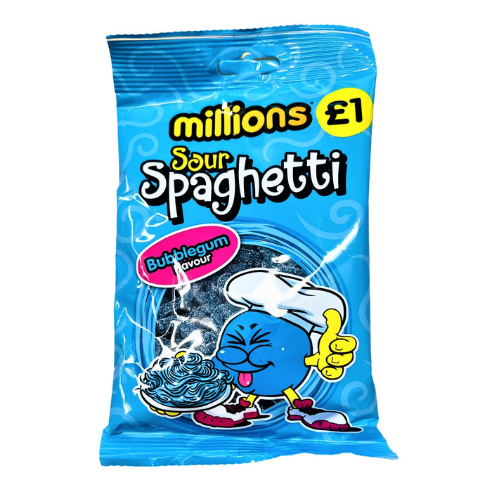 Millions Sour Spaghetti Bubblegum Flavour 120g - Happy Candy UK LTD