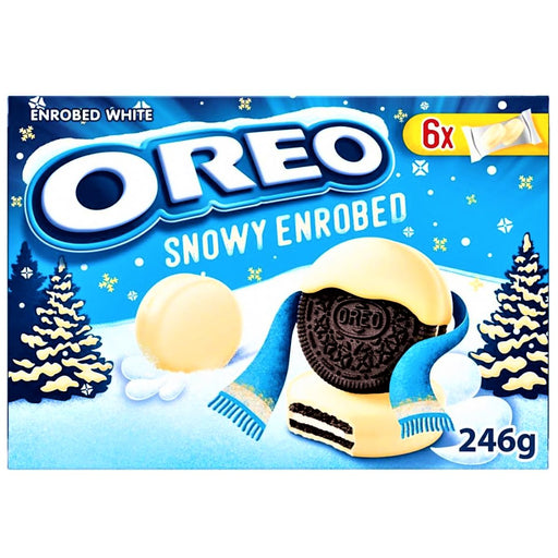 Oreo Snowy Enrobed White Chocolate Biscuits 6 Pack 246g - Happy Candy UK LTD