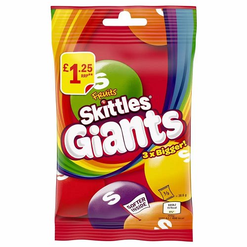 Skittles Giants Fruits Share Bag 116g - Happy Candy UK LTD