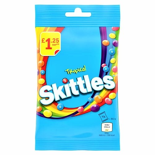 Skittles Tropical Share Bag 109g - Happy Candy UK LTD