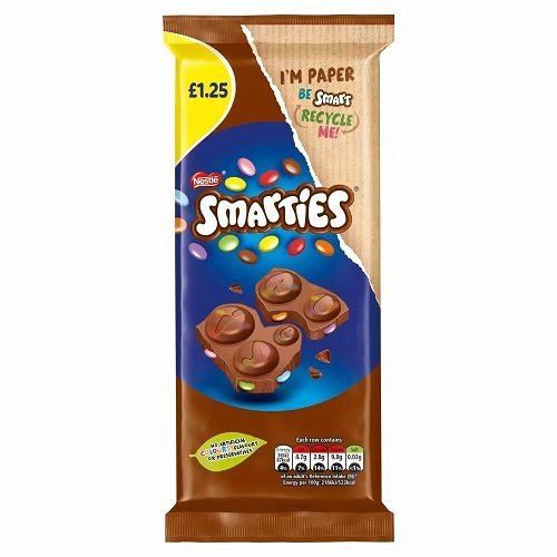 Smarties Milk Chocolate Sharing Bar 90g - Happy Candy UK LTD