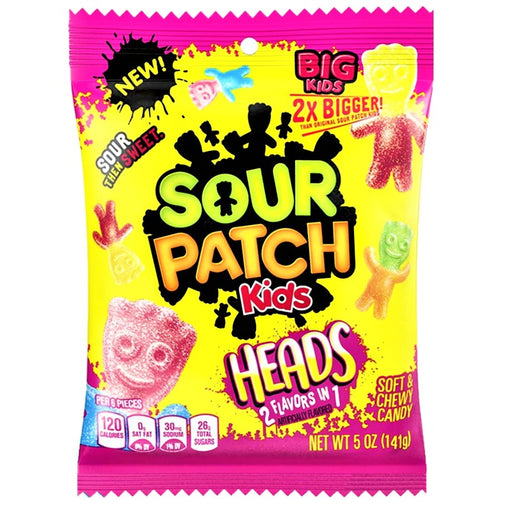 Sour Patch Kids Big Heads Share Bag 141g - Happy Candy UK LTD