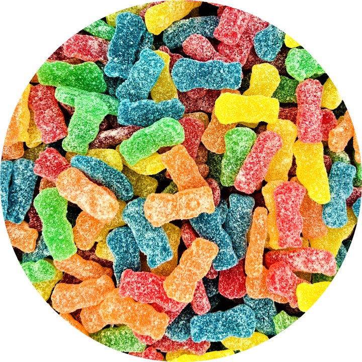 Colored jelly strips (sour) 1000 grams