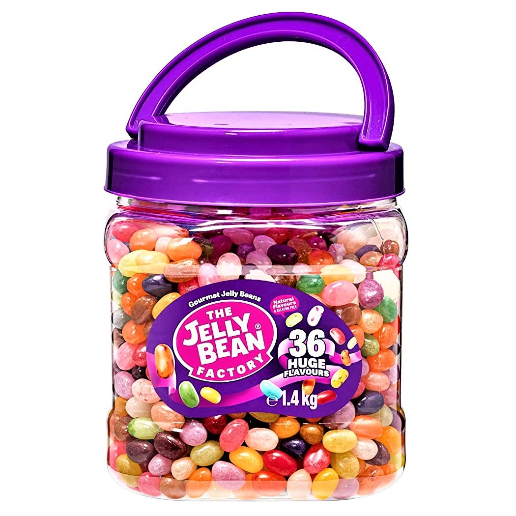 The Jelly Bean Factory 36 Huge Flavours 1.4kg Jar Happy Candy UK LTD
