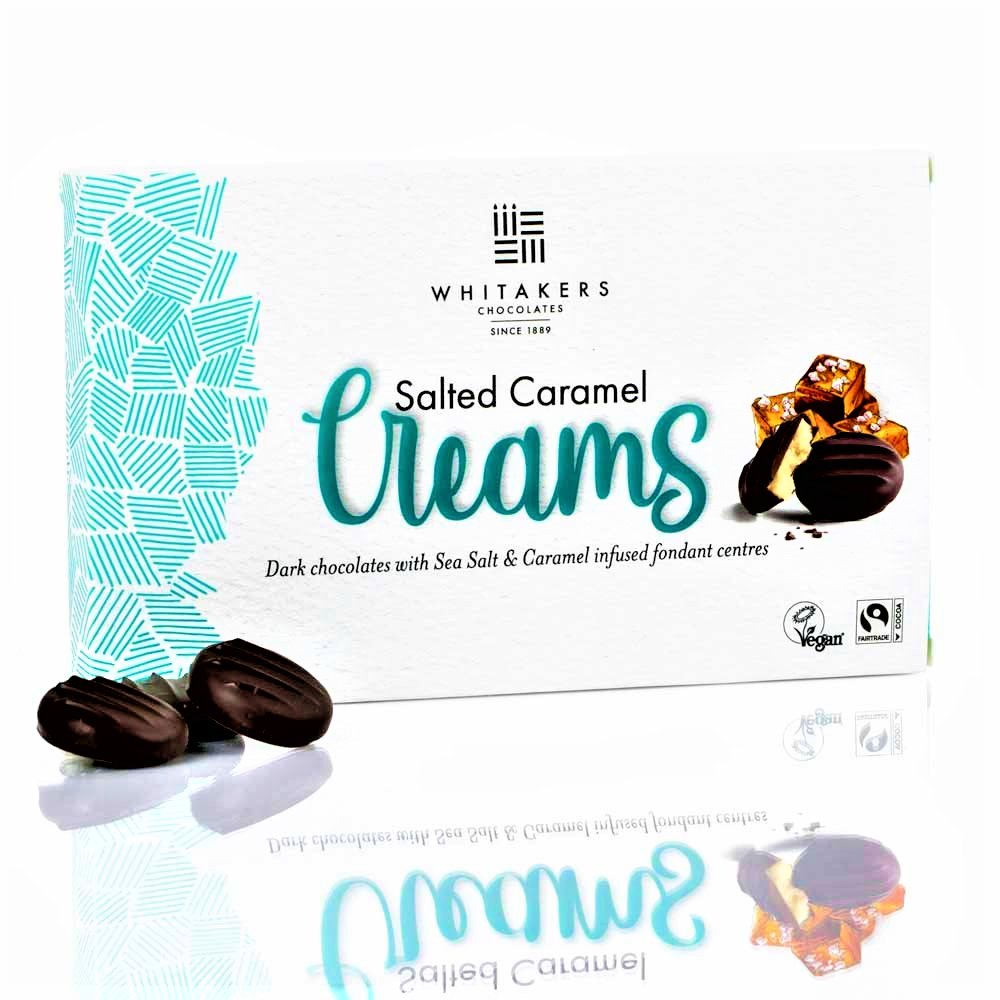 Whitakers Dark Chocolate Salted Caramel Fondant Creams Gift Box 150g ...